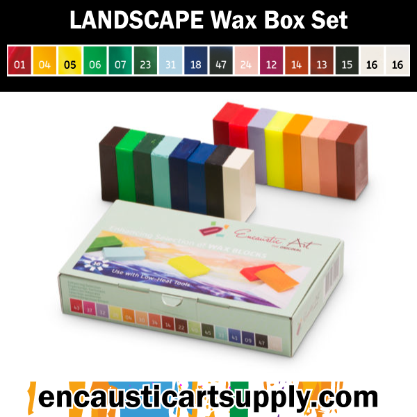 Encaustic Art Landscape Selection of wax blocks