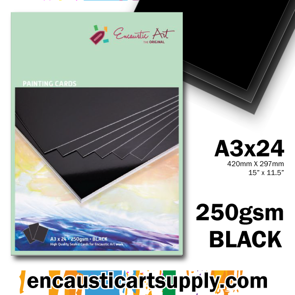 Encaustic Art A3 Painting Cards - Black