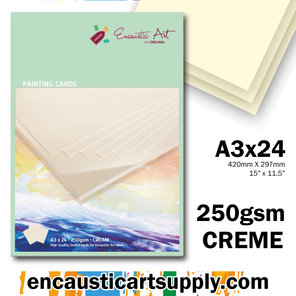 Encaustic Art A3 Painting Cards - Cream