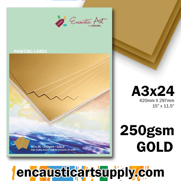 Encaustic Art A3 Painting Cards - Gold