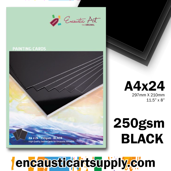 Encaustic Art A4 Painting Cards - Black