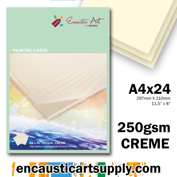 Encaustic Art A4 Painting Cards - Cream