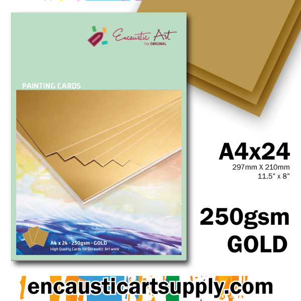 Encaustic Art A4 Painting Cards - Gold
