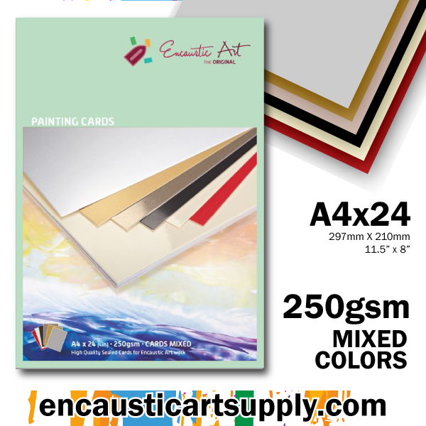 Encaustic Art A4 Painting Cards - Mixed Colors