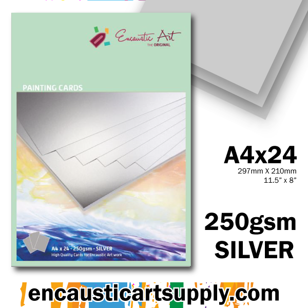 Encaustic Art A4 Painting Cards - Silver
