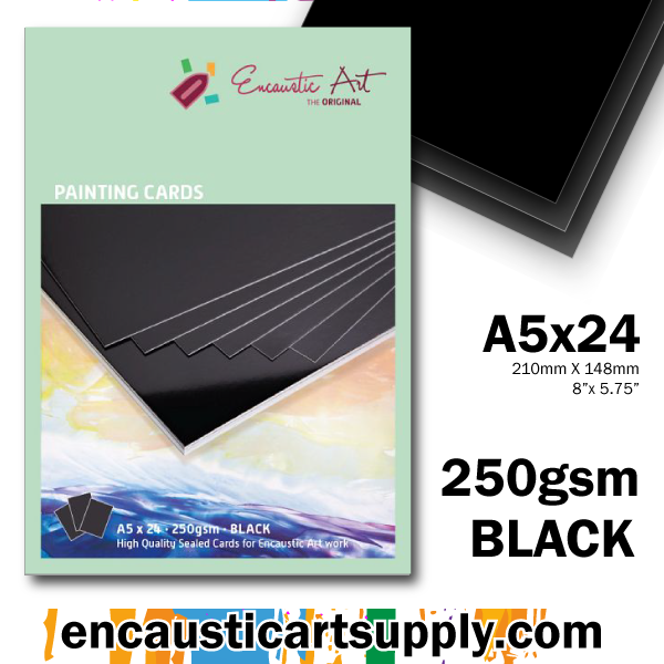 Encaustic Art A5 Painting Cards - Black