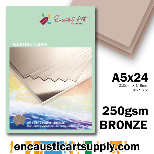 Encaustic Art A5 Painting Cards - Bronze