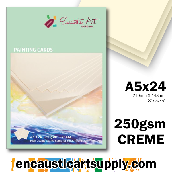 Encaustic Art A5 Painting Cards - Cream