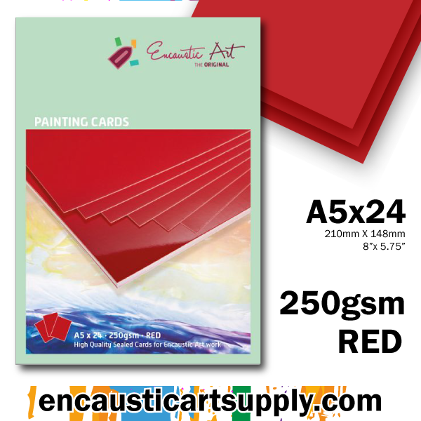 Encaustic Art A5 Painting Cards - Red