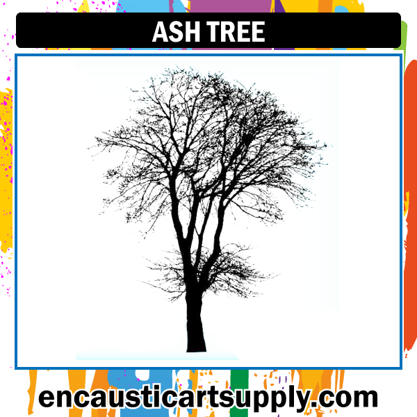 Encaustic Art Rubber Stamp - Ash Tree