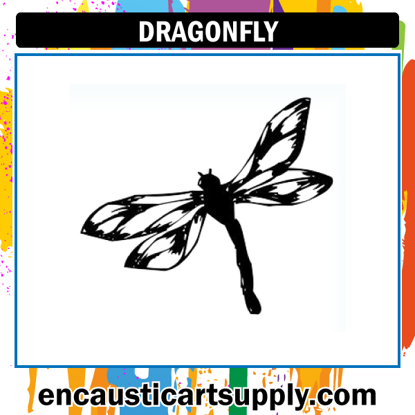 Encaustic Art Rubber Stamp - Dragonfly