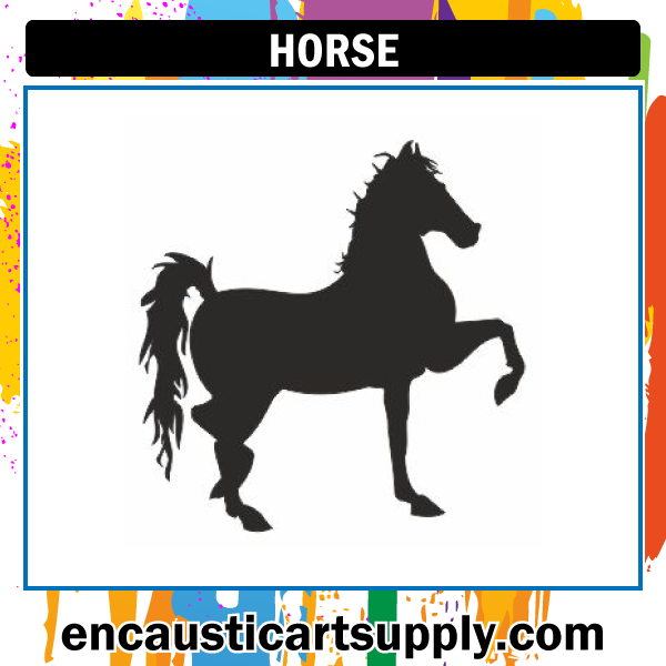 Encaustic Art Rubber Stamp - Horse