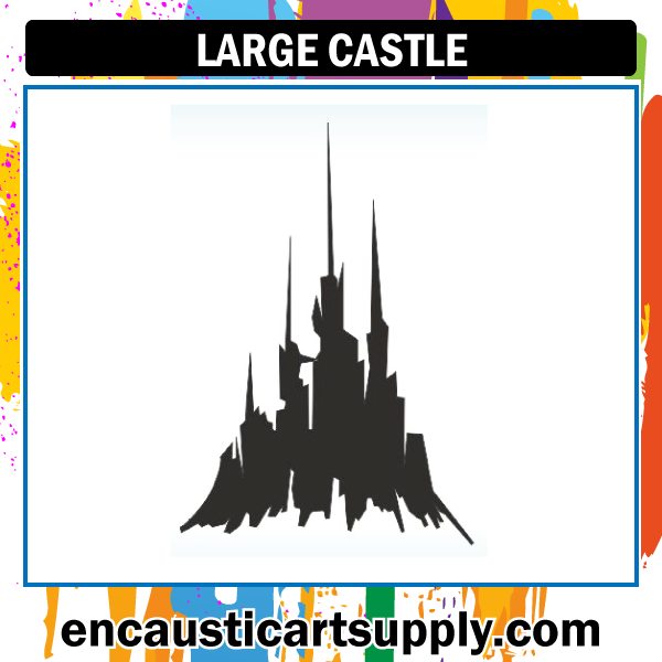 Encaustic Art Rubber Stamp - Large Castle