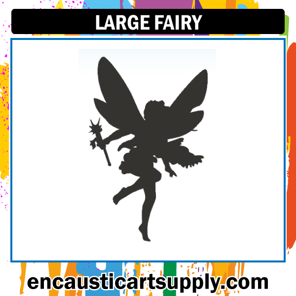 Encaustic Art Rubber Stamp - Large Fairy