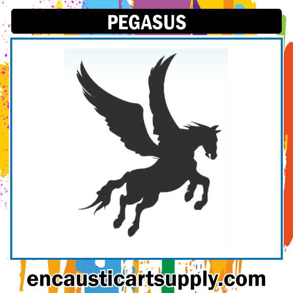 Encaustic Art Rubber Stamp - Pegasus
