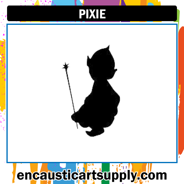 Encaustic Art Rubber Stamp - Pixie
