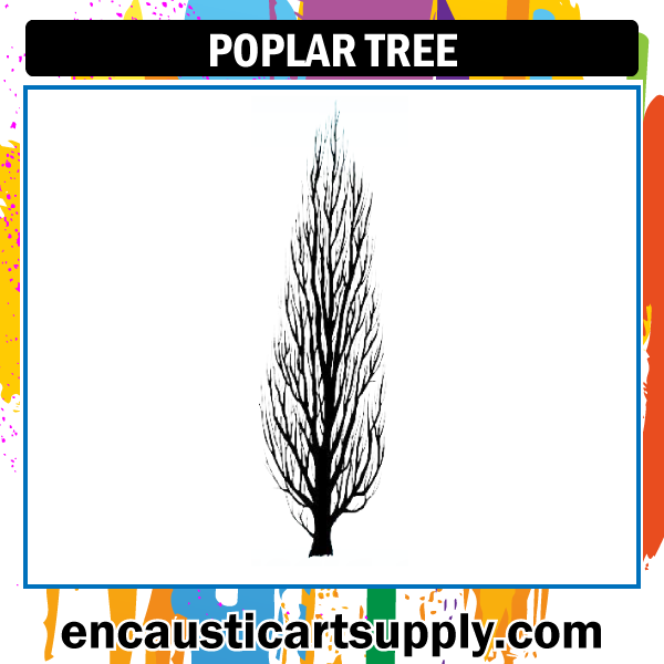 Encaustic Art Rubber Stamp - Poplar Tree