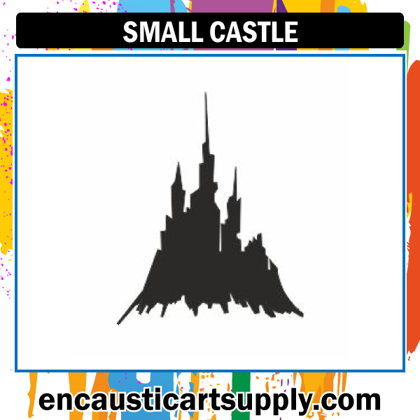 Encaustic Art Rubber Stamp - Small Castle
