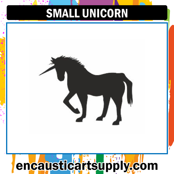 Encaustic Art Rubber Stamp - Small Unicorn