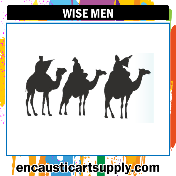Encaustic Art Rubber Stamp - Wise Men