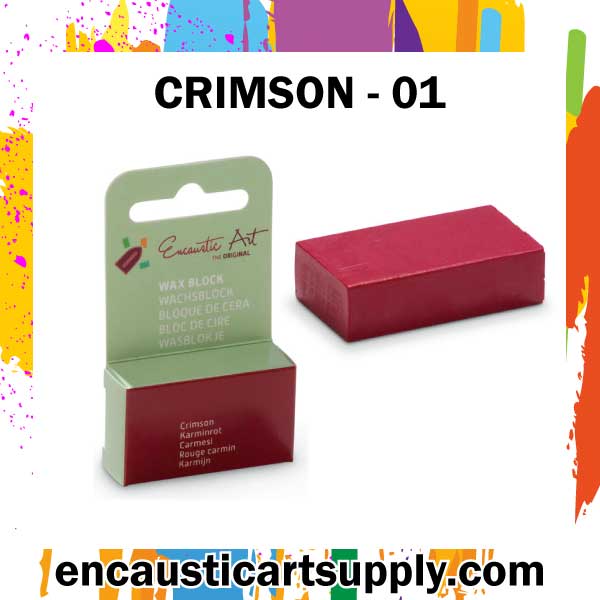 Encaustic Art Wax - Individual Boxed Block - Crimson