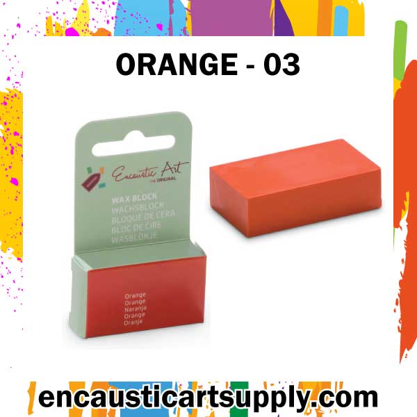 Encaustic Art Wax - Individual Boxed Block - Orange