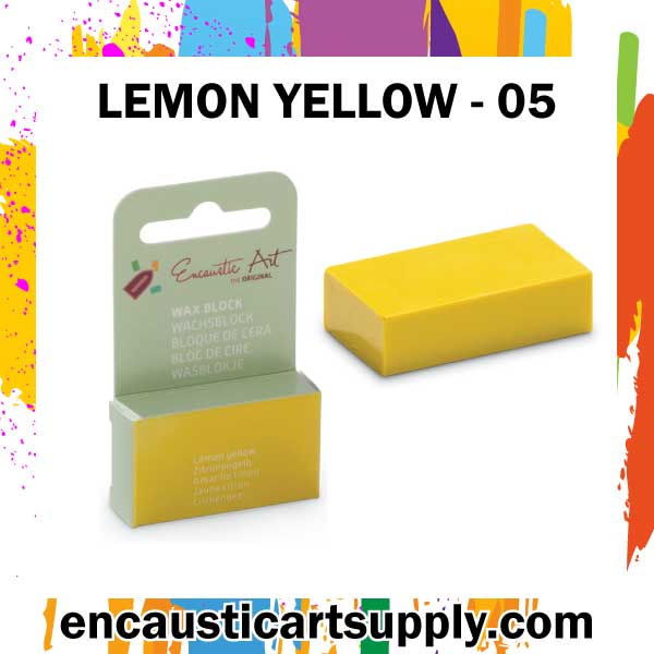 Encaustic Art Wax - Individual Boxed Block - Lemon yellow
