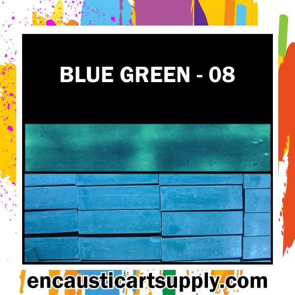 Encaustic Art Wax Blocks 16 pcs - Blue green