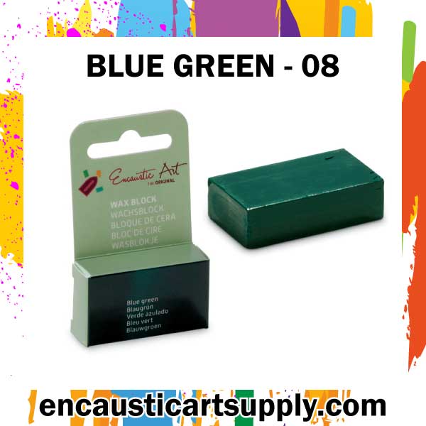 Encaustic Art Wax - Individual Boxed Block - Blue green