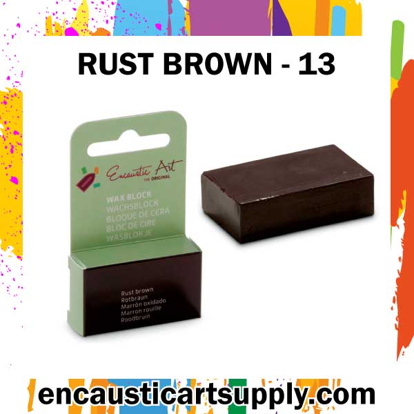 Encaustic Art Wax - Individual Boxed Block - Red brown