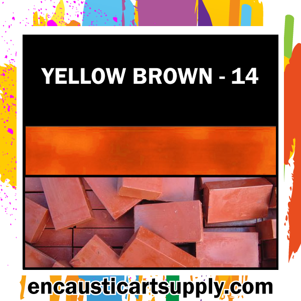 Encaustic Art Wax Blocks 16 pcs - Yellow brown