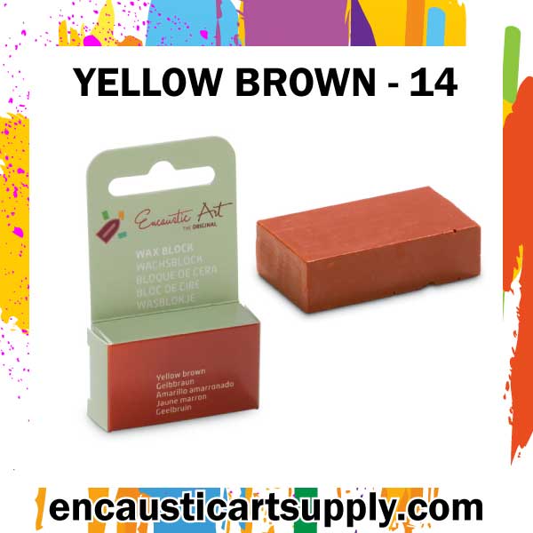 Encaustic Art Wax - Individual Boxed Block - Yellow brown