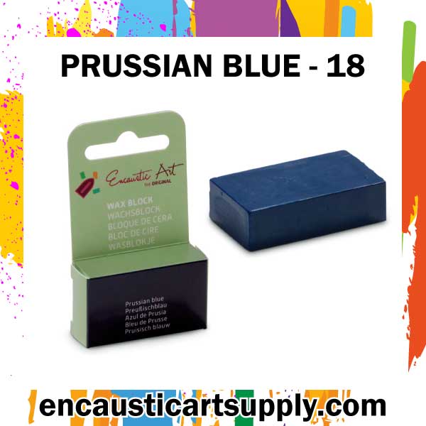 Encaustic Art Wax - Individual Boxed Block - Prussian blue