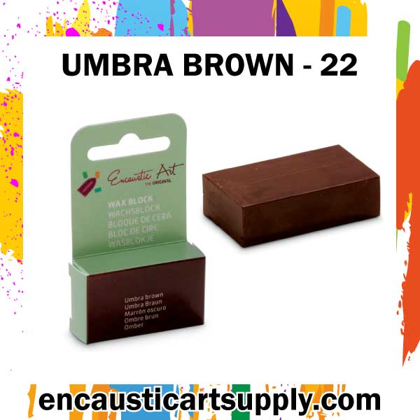 Encaustic Art Wax - Individual Boxed Block - Umber