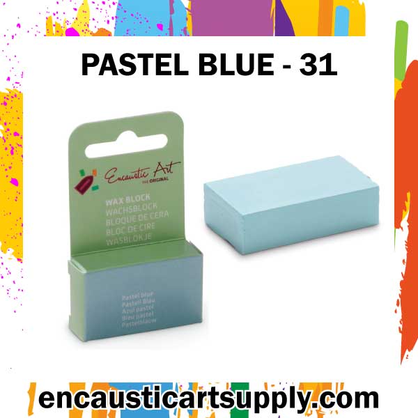 Encaustic Art Wax - Individual Boxed Block - Pastel blue