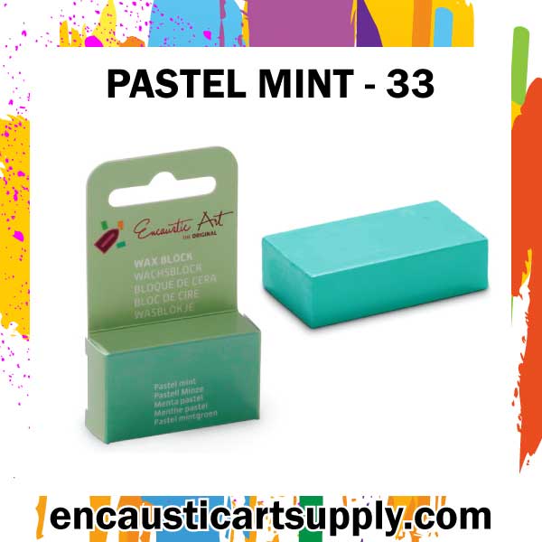 Encaustic Art Wax - Individual Boxed Block - Pastel mint
