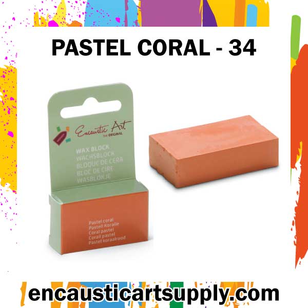 Encaustic Art Wax - Individual Boxed Block - Pastel coral