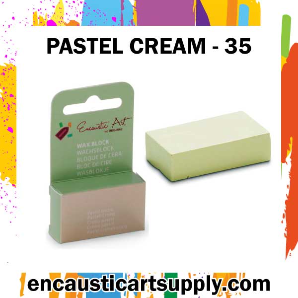 Encaustic Art Wax - Individual Boxed Block - Pastel cream