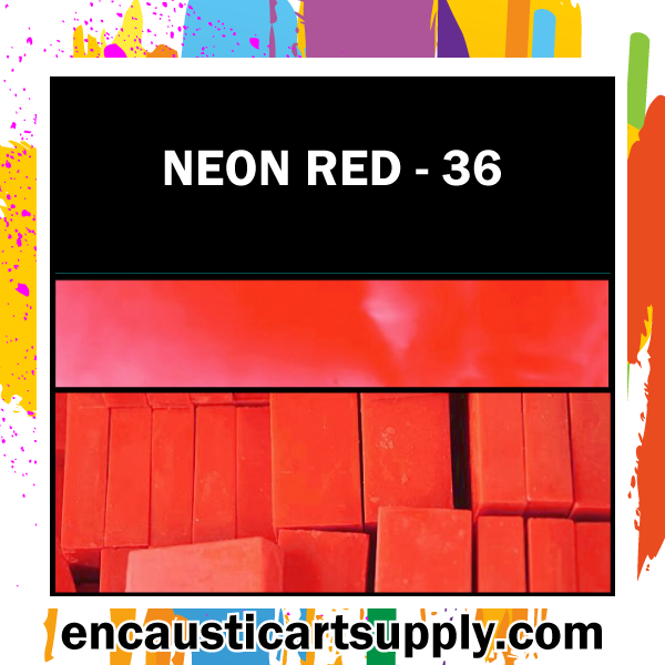 Encaustic Art Wax Blocks 16 pcs - Neon red