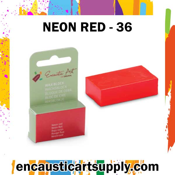 Encaustic Art Wax - Individual Boxed Block - Neon red