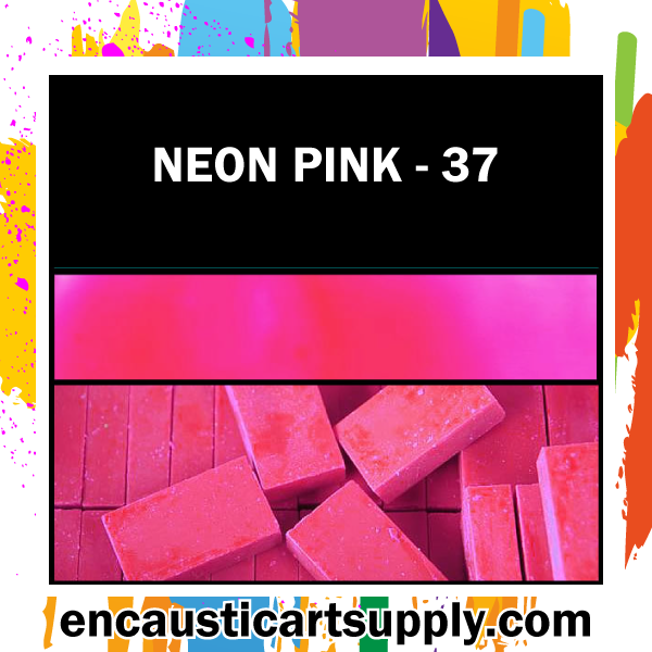 Encaustic Art Wax Blocks 16 pcs - Neon pink