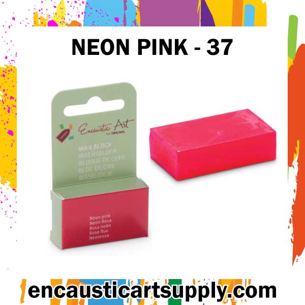 Encaustic Art Wax - Individual Boxed Block - Neon pink