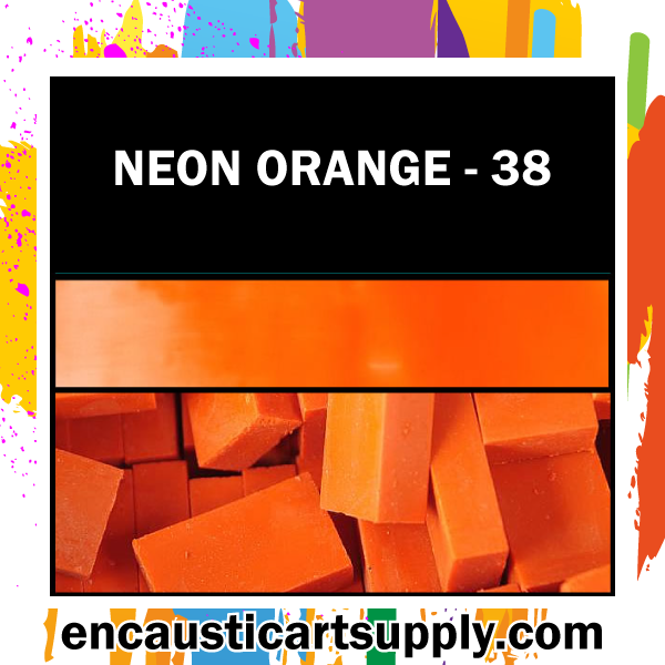Encaustic Art Wax Blocks 16 pcs - Neon orange