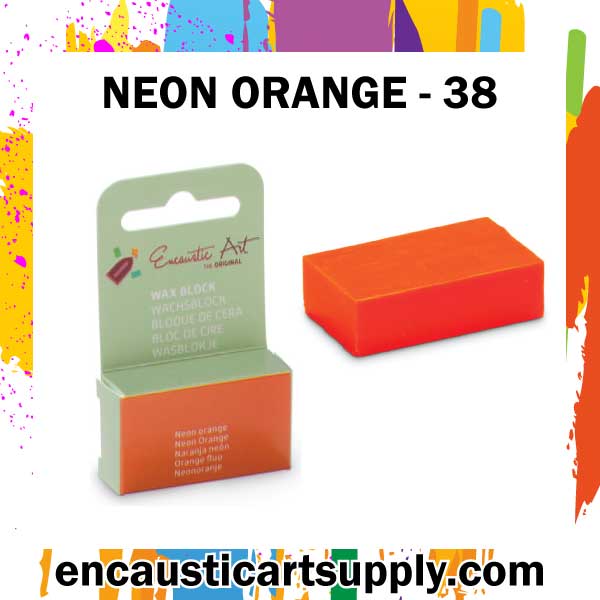 Encaustic Art Wax - Individual Boxed Block - Neon orange