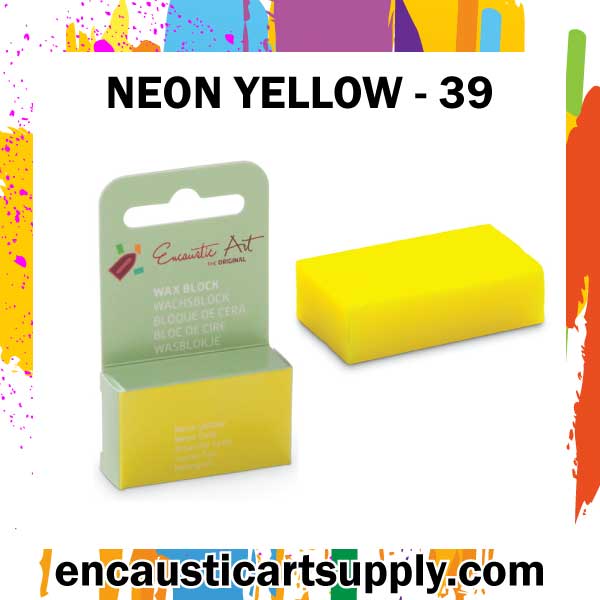 Encaustic Art Wax - Individual Boxed Block - Neon yellow