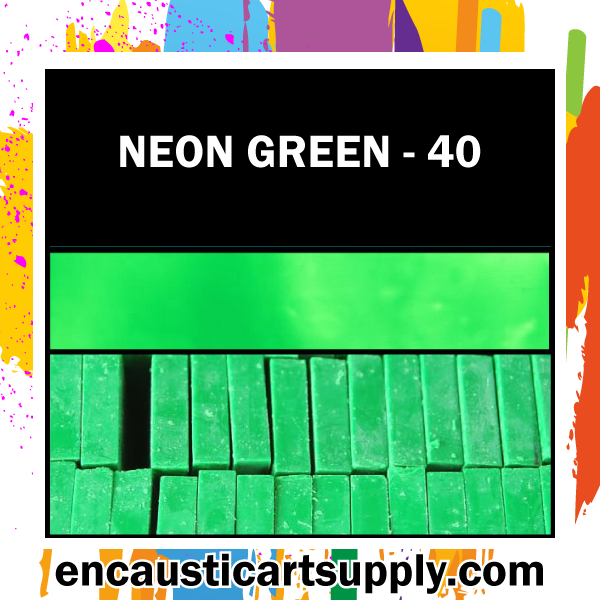 Encaustic Art Wax Blocks 16 pcs - Neon green
