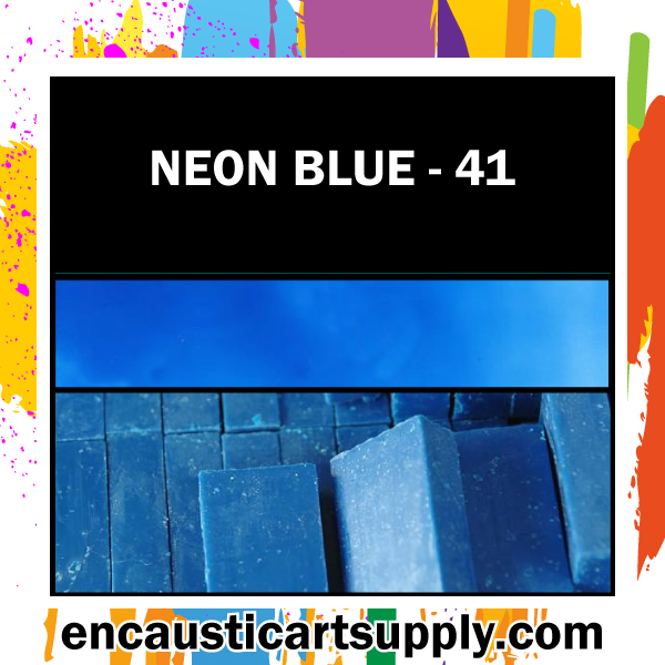 Encaustic Art Wax Blocks 16 pcs - Neon blue