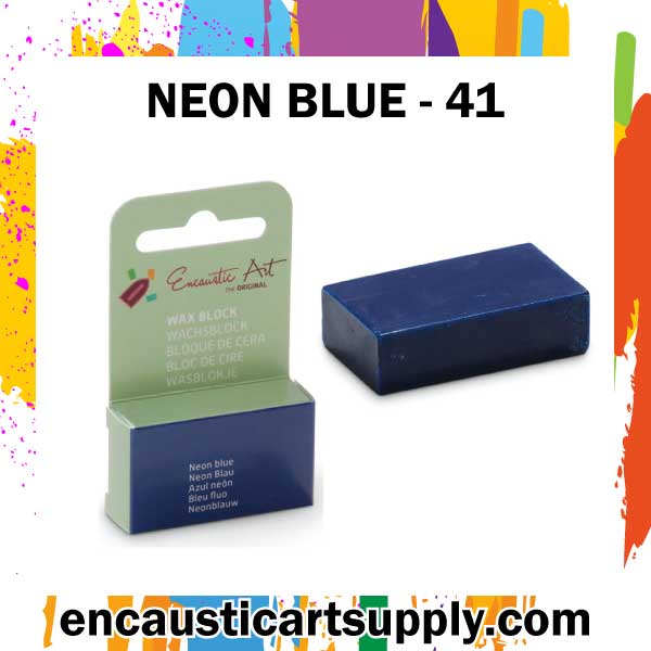 Encaustic Art Wax - Individual Boxed Block - Neon blue