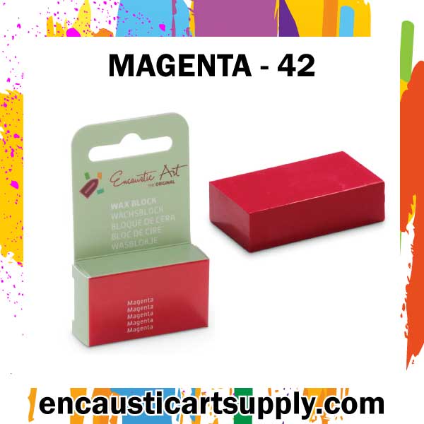 Encaustic Art Wax - Individual Boxed Block - Magenta