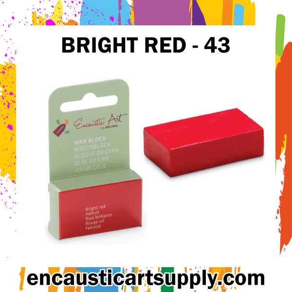 Encaustic Art Wax - Individual Boxed Block - Bright red